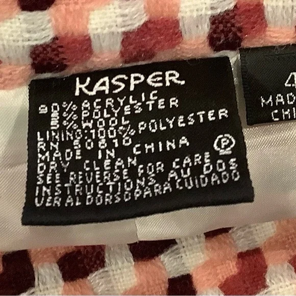 Kasper Long Pink and Cream Patterned Blazer Coat with Matching Skirt Size 4 - Picture 10 of 15